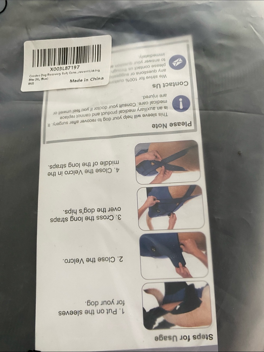 Dog Recovery Suit - Blue Pet Cone Alternative